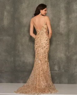 Dave And Johnny 10950 Sparkling V Back Prom Dress -Outlet Prom Dresses Store S23 DJ 10950 04