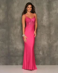Dave And Johnny 10984 Sheer Corset Prom Dress -Outlet Prom Dresses Store S23 DJ 10984 03
