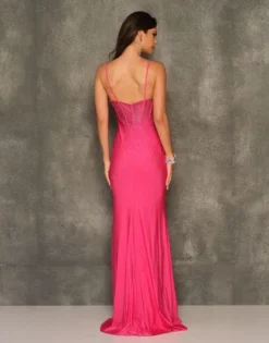 Dave And Johnny 10984 Sheer Corset Prom Dress -Outlet Prom Dresses Store S23 DJ 10984 04