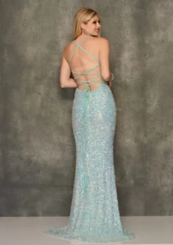 Dave And Johnny 11029 Sparkling Mint Prom Dress -Outlet Prom Dresses Store S23 DJ 11029 02 499x705