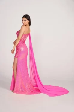 Ellie Wilde By Mon Cheri Ellie Wilde EW34020 One Shoulder Drape Prom Dress -Outlet Prom Dresses Store S23 EW EW34020 02 470x705