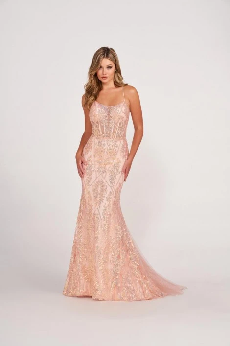 Ellie Wilde By Mon Cheri Ellie Wilde EW34023 Floral Sequin Prom Dress 6 Ellie Wilde By Mon Cheri Ellie Wilde EW34023 Floral Sequin Prom Dress - Image 4