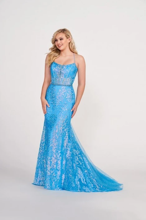 Ellie Wilde By Mon Cheri Ellie Wilde EW34023 Floral Sequin Prom Dress 7 Ellie Wilde By Mon Cheri Ellie Wilde EW34023 Floral Sequin Prom Dress - Image 5
