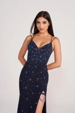 Ellie Wilde By Mon Cheri Ellie Wilde EW34024 Star Glitter Drape Prom Dress -Outlet Prom Dresses Store S23 EW EW34024 05 470x705