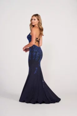 Ellie Wilde By Mon Cheri Ellie Wilde EW34025 Glitter Jersey Prom Dress -Outlet Prom Dresses Store S23 EW EW34025 02 470x705