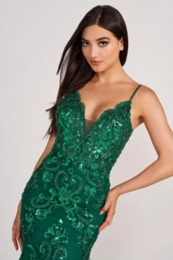 Ellie Wilde By Mon Cheri Ellie Wilde EW34059 Beautiful Glitter Prom Dress -Outlet Prom Dresses Store S23 EW EW34059 04 470x705