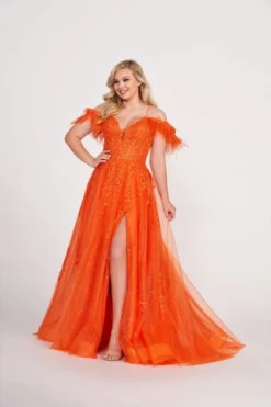 Ellie Wilde By Mon Cheri Ellie Wilde EW34066 Feather Sleeve Prom Dress 10 Ellie Wilde By Mon Cheri Ellie Wilde EW34066 Feather Sleeve Prom Dress -Outlet Prom Dresses Store S23 EW EW34066 04 470x705