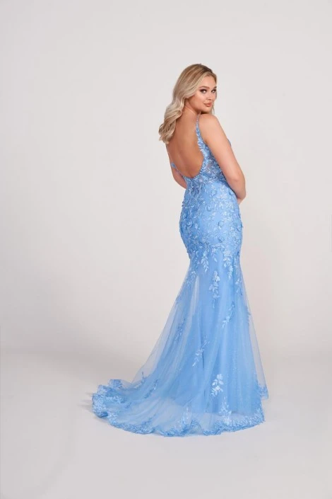 Ellie Wilde By Mon Cheri Ellie Wilde EW34067 Scoop Back Glitter Prom Dress 4 Ellie Wilde By Mon Cheri Ellie Wilde EW34067 Scoop Back Glitter Prom Dress - Image 2