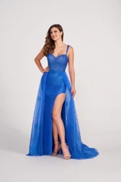 Ellie Wilde By Mon Cheri Ellie Wilde EW34104 Cracked Ice High Slit Gown -Outlet Prom Dresses Store S23 EW EW34104 03 470x705