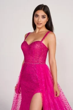 Ellie Wilde By Mon Cheri Ellie Wilde EW34104 Cracked Ice High Slit Gown -Outlet Prom Dresses Store S23 EW EW34104 04 470x705