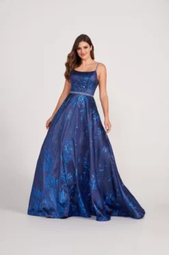 Ellie Wilde By Mon Cheri Ellie Wilde EW34106 Metallic Jacquard Prom Dress -Outlet Prom Dresses Store S23 EW EW34106 03 470x705