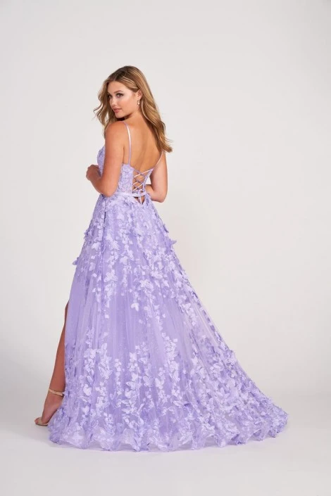 Ellie Wilde By Mon Cheri Ellie Wilde EW34109 Glitter Floral Prom Dress 4 Ellie Wilde By Mon Cheri Ellie Wilde EW34109 Glitter Floral Prom Dress - Image 2