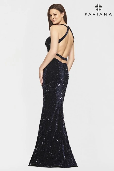 Faviana S10818 Sequin Cutout Side Prom Dress 4 Faviana S10818 Sequin Cutout Side Prom Dress - Image 2