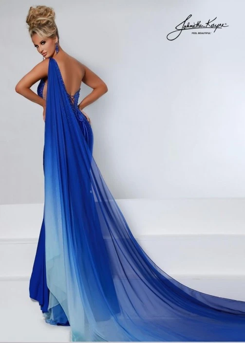 Johnathan Kayne 2516 One Shoulder Gown With Float 4 Johnathan Kayne 2516 One Shoulder Gown With Float - Image 2