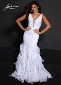 Johnathan Kayne 2542 Cascading Ruffle Mermaid Gown 9 Johnathan Kayne 2542 Cascading Ruffle Mermaid Gown -Outlet Prom Dresses Store S23 JK 2542 04 503x705