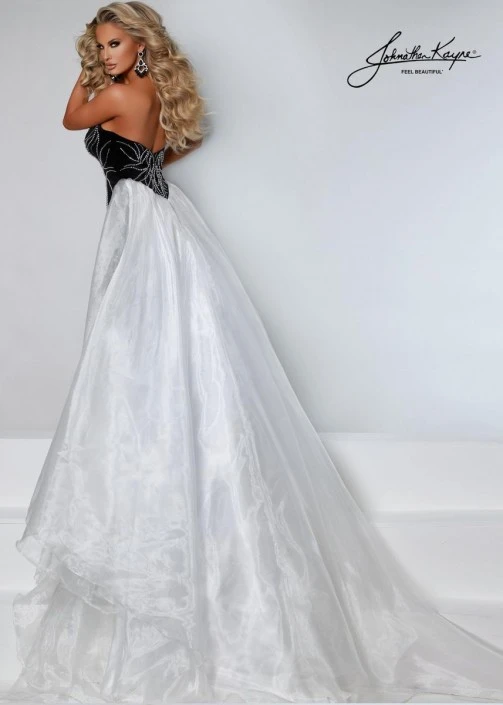 Johnathan Kayne 2555 Pearl Velvet Gown With Organza Overskirt 4 Johnathan Kayne 2555 Pearl Velvet Gown With Organza Overskirt - Image 2