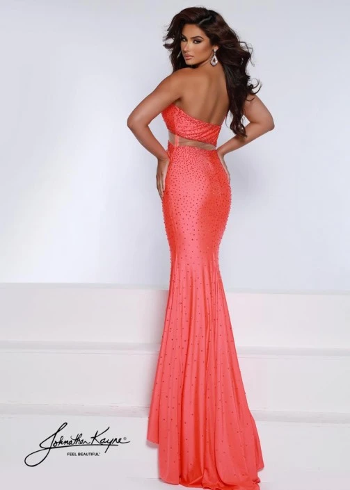 Johnathan Kayne 2608 Sheer Cut Out One Shoulder Gown 4 Johnathan Kayne 2608 Sheer Cut Out One Shoulder Gown - Image 2