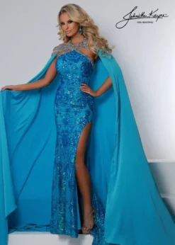 Johnathan Kayne 2628 Sequin Pageant Gown With Cape -Outlet Prom Dresses Store S23 JK 2628 04 503x705