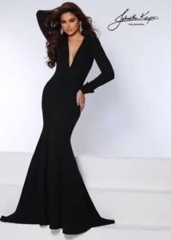 Johnathan Kayne 2634 Long Sleeve Notched Collar Gown -Outlet Prom Dresses Store S23 JK 2634 03 503x705