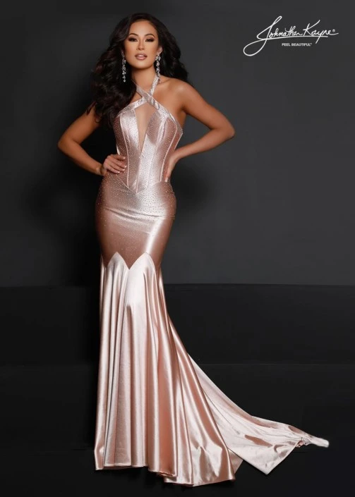 Johnathan Kayne 2638 Shiny Keyhole Halter Mermaid Gown 6 Johnathan Kayne 2638 Shiny Keyhole Halter Mermaid Gown - Image 4