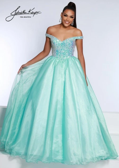 Johnathan Kayne 2652 Off Shoulder Sequin Organza Gown 6 Johnathan Kayne 2652 Off Shoulder Sequin Organza Gown - Image 4