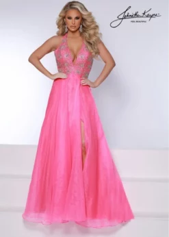 Johnathan Kayne 2676 Deep V Halter Organza Gown -Outlet Prom Dresses Store S23 JK 2676 03 503x705