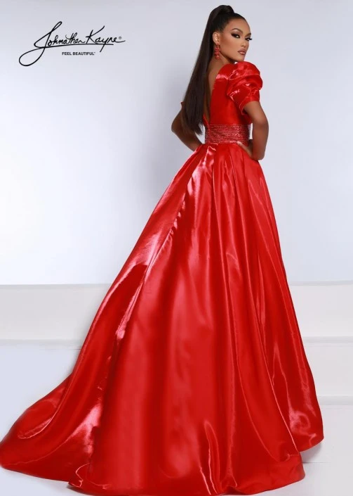 Johnathan Kayne 2692 Shimmer Puff Sleeve Gown 4 Johnathan Kayne 2692 Shimmer Puff Sleeve Gown - Image 2