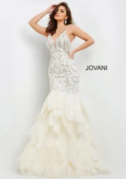 Jovani 04625 Gorgeous Mermaid Gown With Feathers 9 Jovani 04625 Gorgeous Mermaid Gown With Feathers -Outlet Prom Dresses Store S23 JV 04625 04 498x705