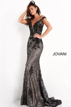 Jovani 06437 Shimmering Lace Prom Dress 7 Jovani 06437 Shimmering Lace Prom Dress -Outlet Prom Dresses Store S23 JV 06437 03 470x705