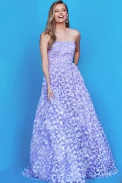 Jovani 08536 Floral Prom Gown With Pockets -Outlet Prom Dresses Store S23 JV 08536 04 470x705