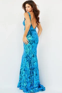 Jovani 08646 Shimmering Paisley Prom Dress -Outlet Prom Dresses Store S23 JV 08646 02 470x705