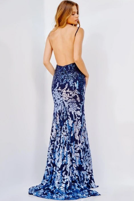 Jovani 09749 Backless High Slit Sequin Gown 4 Jovani 09749 Backless High Slit Sequin Gown - Image 2