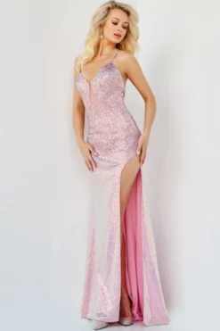 Jovani 23204 Sequin High Side Slit Gown -Outlet Prom Dresses Store S23 JV 23204 03 470x705