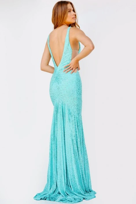 Jovani 23702 Beaded Sheer Side Prom Dress 4 Jovani 23702 Beaded Sheer Side Prom Dress - Image 2