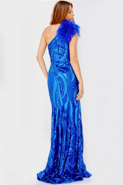 Jovani 32596 Shimmering Swirl Feather Prom Dress 4 Jovani 32596 Shimmering Swirl Feather Prom Dress - Image 2