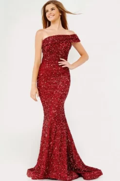 JVN By Jovani JVN23116 Sequin One Shoulder Prom Dress -Outlet Prom Dresses Store S23 JVN JVN23116 05 470x705
