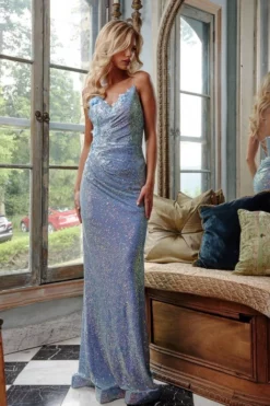 JVN By Jovani JVN23606 Floral Accent Sequin Prom Dress -Outlet Prom Dresses Store S23 JVN JVN23606 03 470x705