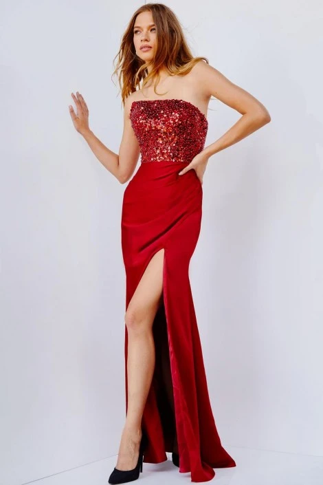 JVN By Jovani JVN24335 Asymmetrical Neckline Gown 6 JVN By Jovani JVN24335 Asymmetrical Neckline Gown - Image 4