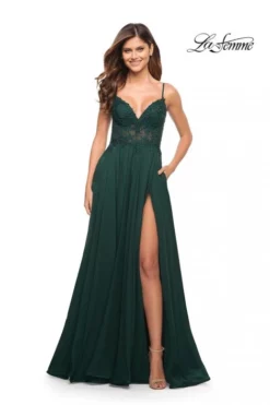 La Femme 30639 Lace Chiffon A-Line Prom Dress 7 La Femme 30639 Lace Chiffon A-Line Prom Dress -Outlet Prom Dresses Store S23 LF 30639 03 470x705