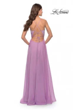 La Femme 30840 Ruched Chiffon Prom Dress 8 La Femme 30840 Ruched Chiffon Prom Dress -Outlet Prom Dresses Store S23 LF 30840 02 470x705