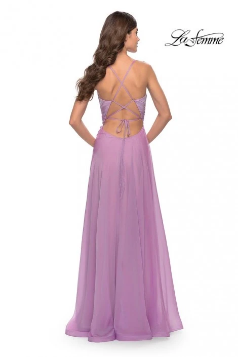 La Femme 30840 Ruched Chiffon Prom Dress 4 La Femme 30840 Ruched Chiffon Prom Dress - Image 2