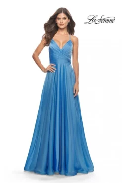 La Femme 30840 Ruched Chiffon Prom Dress 11 La Femme 30840 Ruched Chiffon Prom Dress -Outlet Prom Dresses Store S23 LF 30840 05 470x705