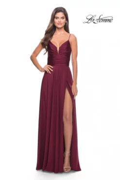 La Femme 31090 Ruched Jersey Prom Dress -Outlet Prom Dresses Store S23 LF 31090 05 470x705