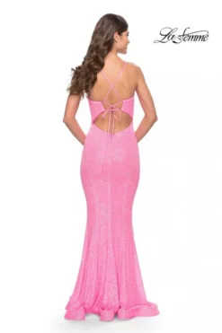 La Femme 31199 Sequin Lace Up Back Prom Dress -Outlet Prom Dresses Store S23 LF 31199 02 470x705