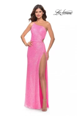La Femme 31213 One Shoulder Sequin Side Cutout Gown -Outlet Prom Dresses Store S23 LF 31213 03 470x705