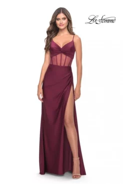 La Femme 31229 Sheer Corset Prom Dress -Outlet Prom Dresses Store S23 LF 31229 05 470x705