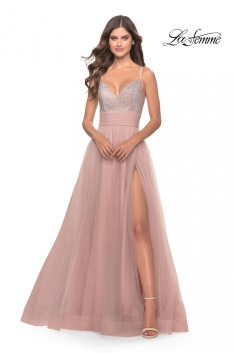 La Femme 31238 Hot Stone Top A-Line Prom Dress 5 La Femme 31238 Hot Stone Top A-Line Prom Dress - Image 3