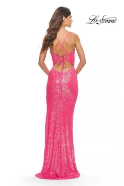 La Femme 31298 Sequin High Slit Prom Dress -Outlet Prom Dresses Store S23 LF 31298 02 470x705