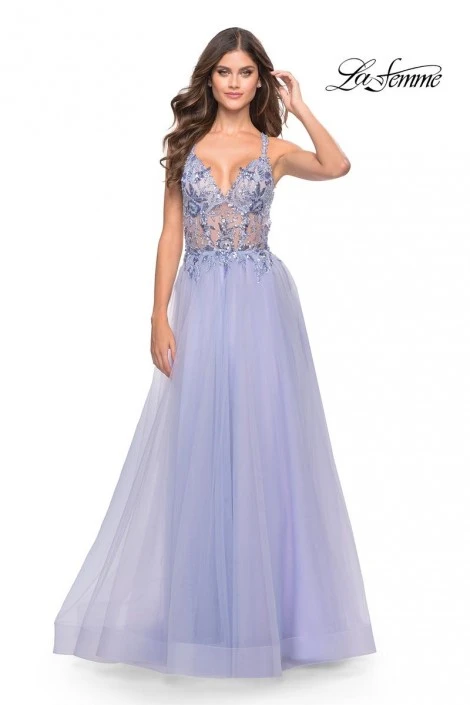 La Femme 31369 Sheer Corset A-Line Prom Dress 7 La Femme 31369 Sheer Corset A-Line Prom Dress - Image 5
