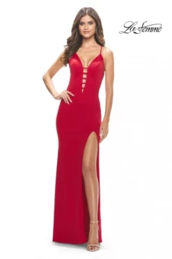 La Femme 31370 Plunging V Neck Prom Dress -Outlet Prom Dresses Store S23 LF 31370 05 470x705